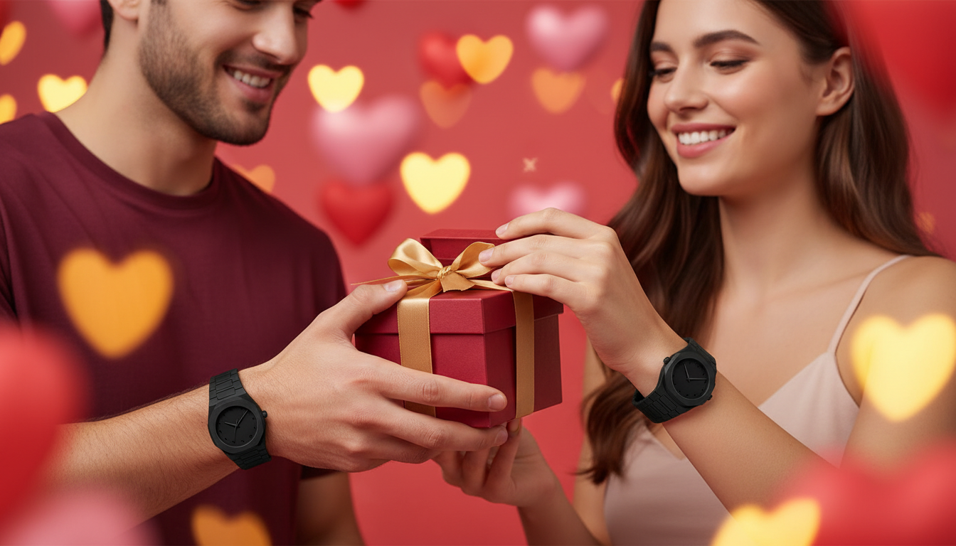 Black Aura Couple Watch Set